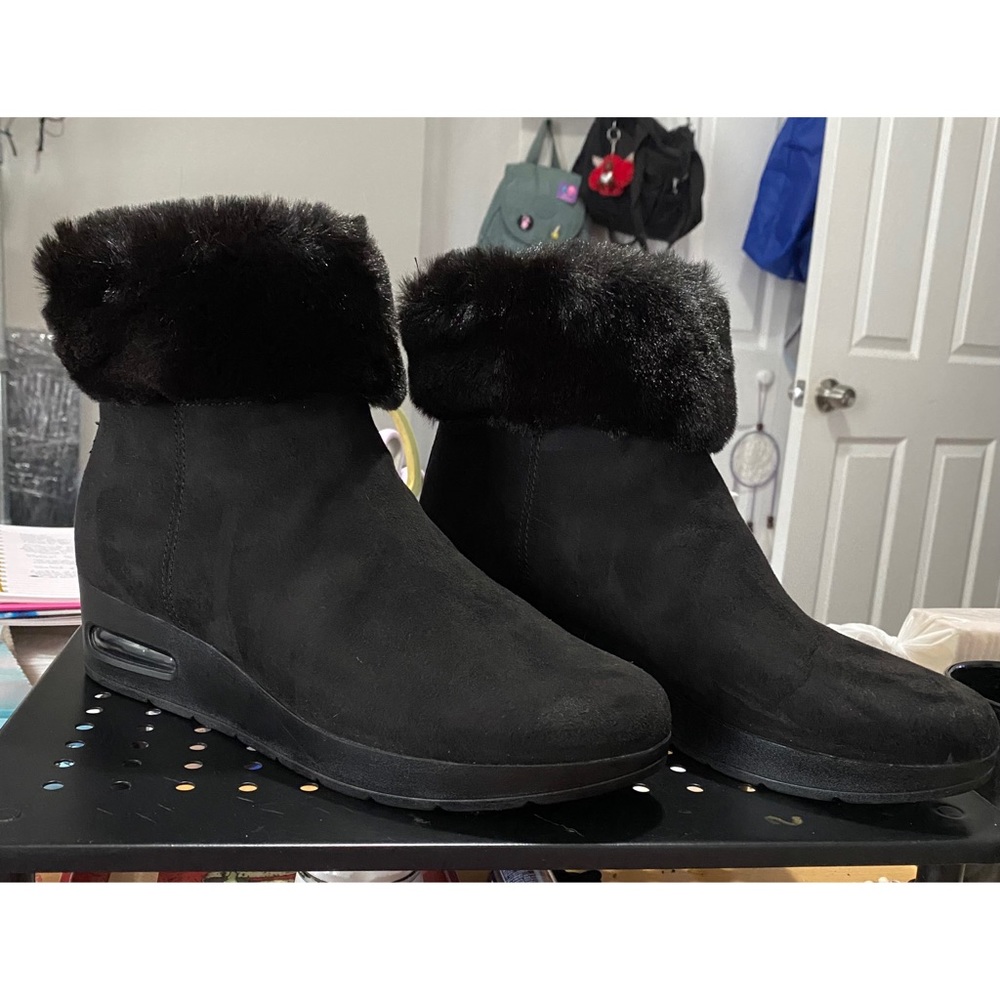 DKNY Black Abri-Wedge Ankle Boots